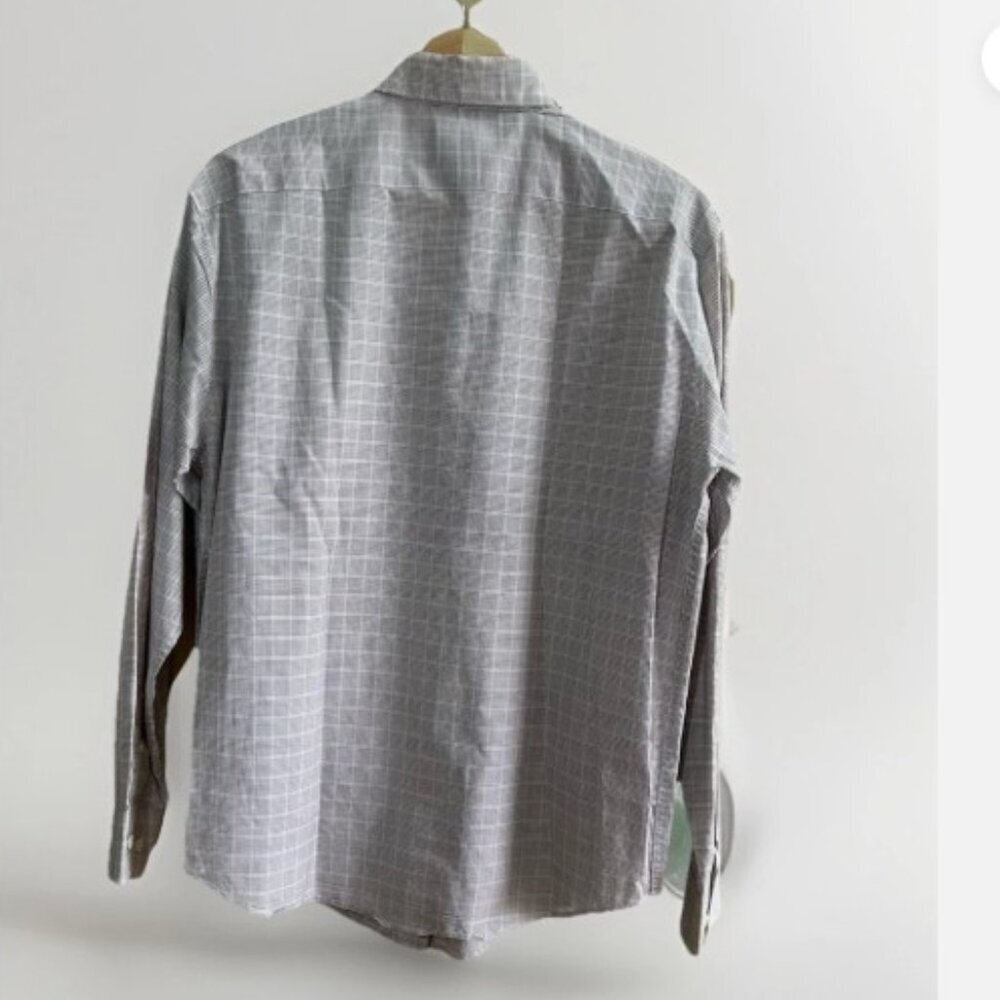 Faconnable Women’s Woven Check Print Button Down Cotton Dress Shirt Size Small - Picture 5 of 11
